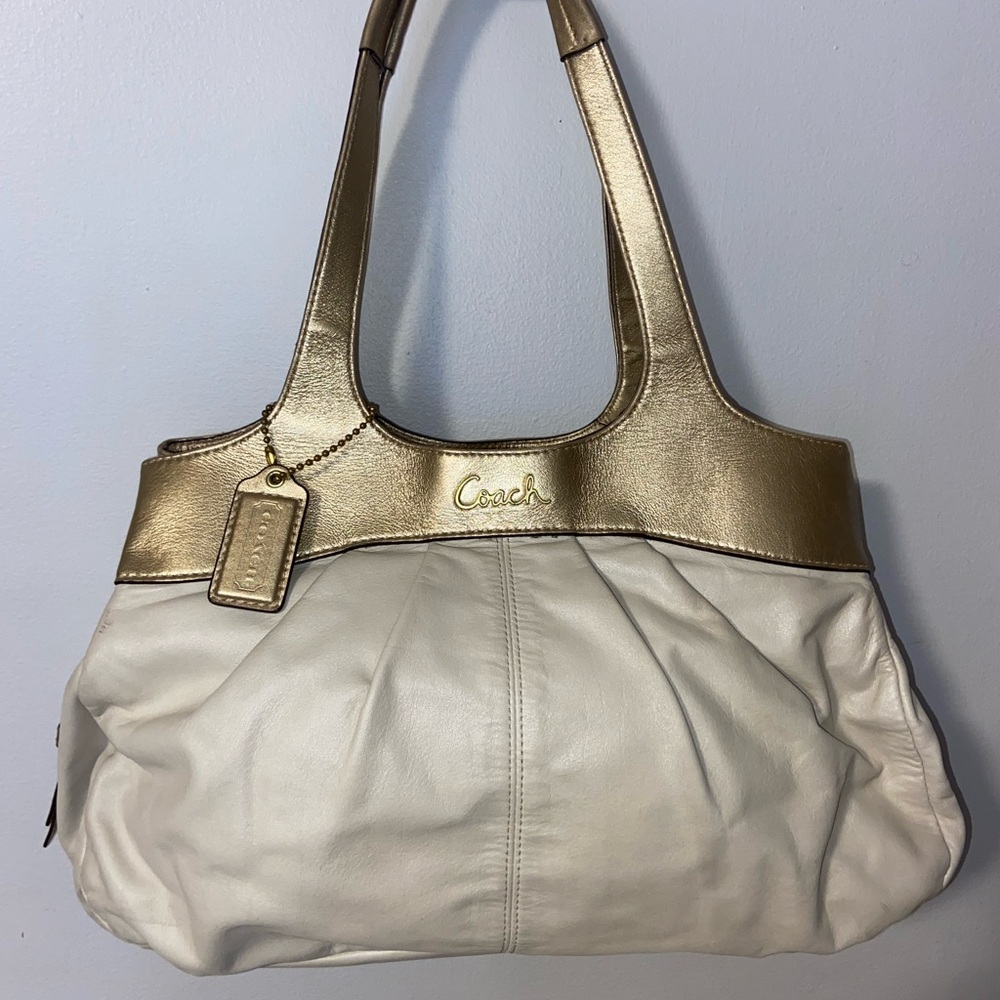 Coach Gold and Cream Women's Bag